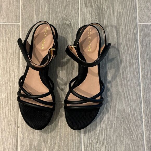Cole Haan Women's Black Strappy Sandals - Picture 3 of 8